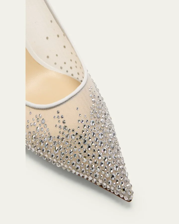 Love Embellished Mesh Kitten-Heel Pumps - Image 11