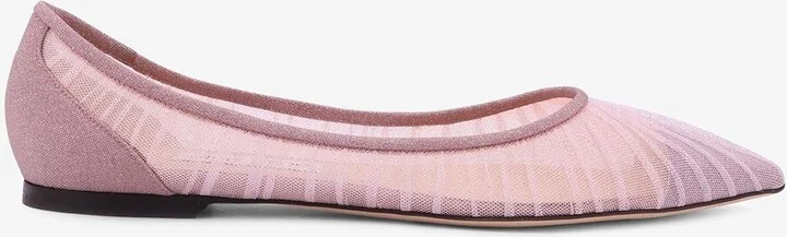 Love Glittered Tulle Ballet Flats