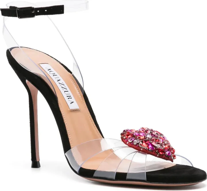 Love Me 115mm crystal-heart sandals - Image 2