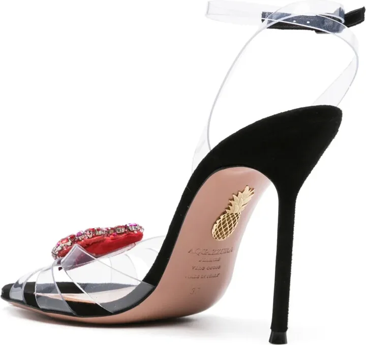 Love Me 115mm crystal-heart sandals - Image 3