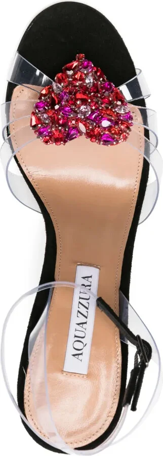 Love Me 115mm crystal-heart sandals - Image 4