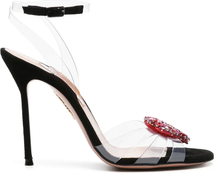 Love Me 115mm crystal-heart sandals