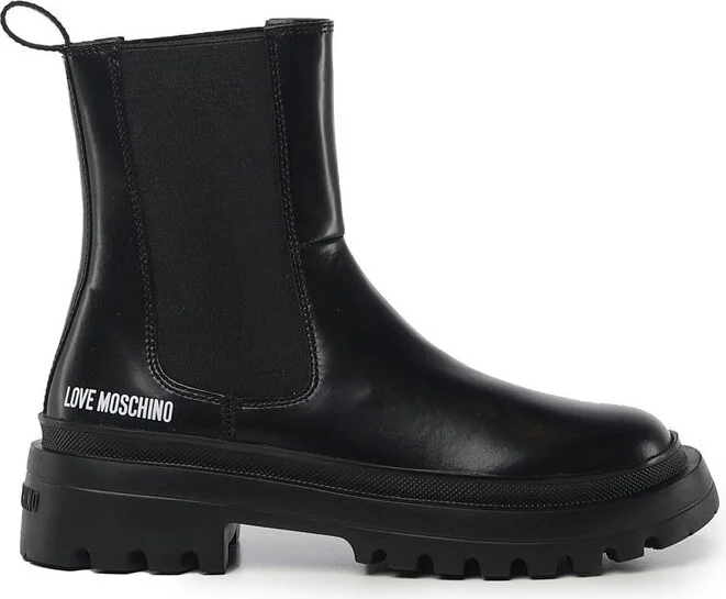 Love Moschino Logo Printed Ankle Boots