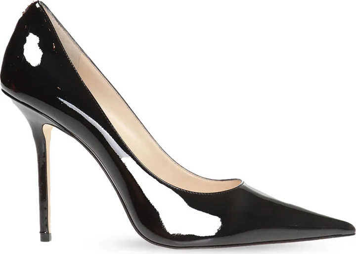 ‘Love’ Stiletto Pumps With Logo, , - Black