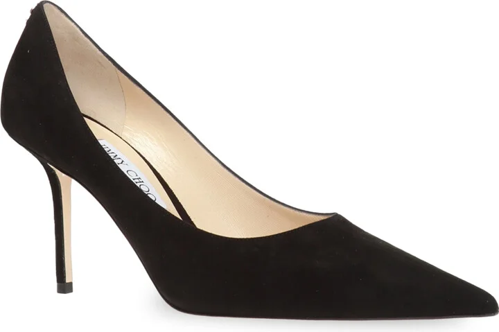 ‘Love’ Suede Stiletto Pumps, , - Black - Image 2