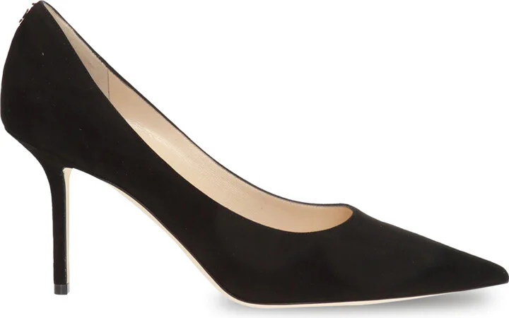 ‘Love’ Suede Stiletto Pumps, , - Black