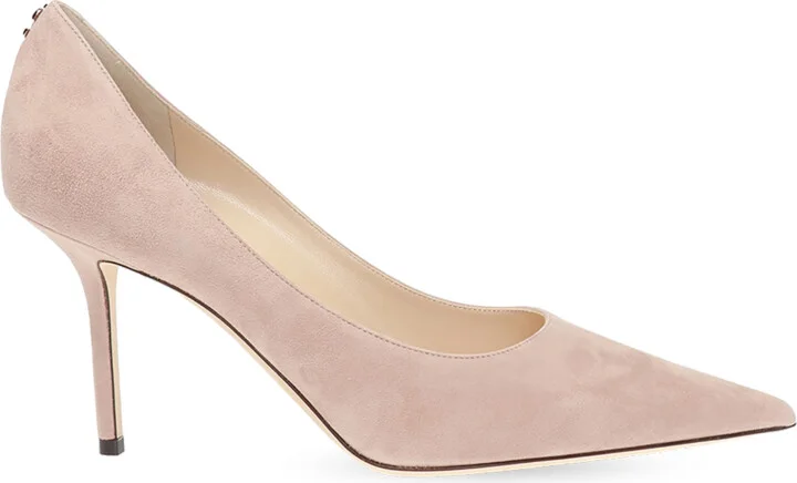 ‘Love’ Suede Stiletto Pumps, , - Pink