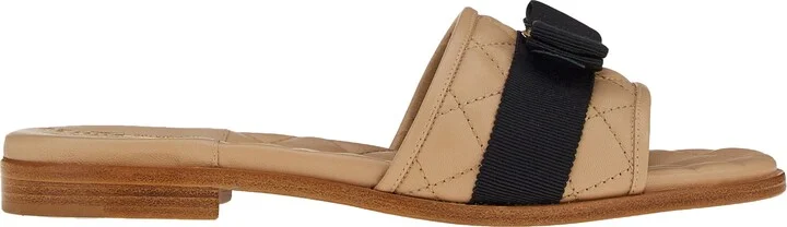 Lovec Q Bow Quilted Slide Sandal - Image 2