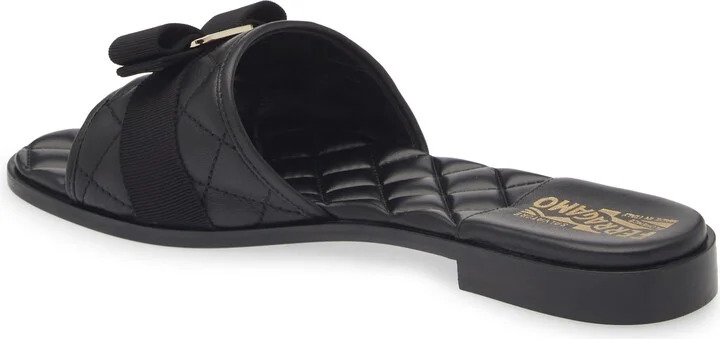Lovec Q Bow Quilted Slide Sandal - Image 6