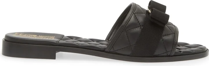 Lovec Q Bow Quilted Slide Sandal - Image 7