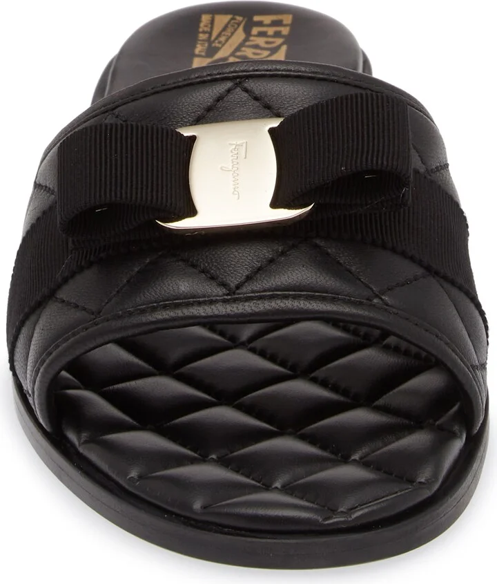 Lovec Q Bow Quilted Slide Sandal - Image 8