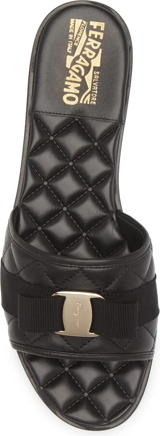 Lovec Q Bow Quilted Slide Sandal - Image 9