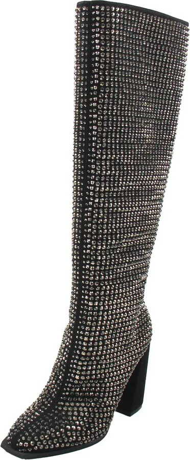 LOVELLY Womens Pull On Pointed TOe Knee-High Boots