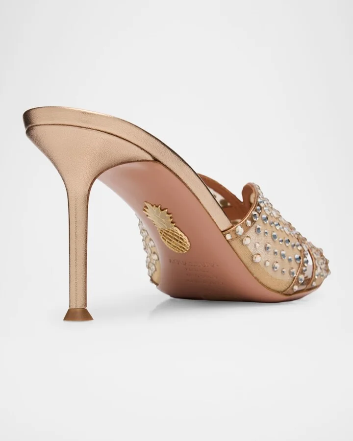 Lover Crystal Tulle Stiletto Slide Sandals - Image 6