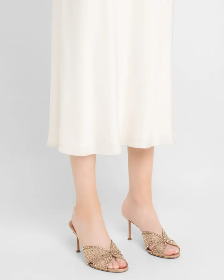 Lover Crystal Tulle Stiletto Slide Sandals - Image 7