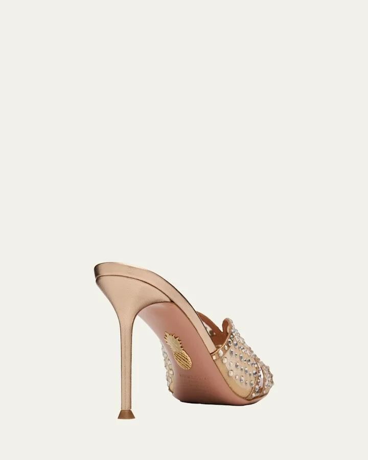 Lover Crystal Tulle Stiletto Slide Sandals - Image 2