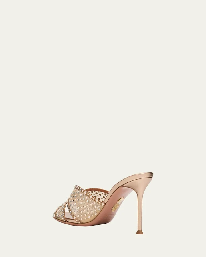 Lover Crystal Tulle Stiletto Slide Sandals - Image 8