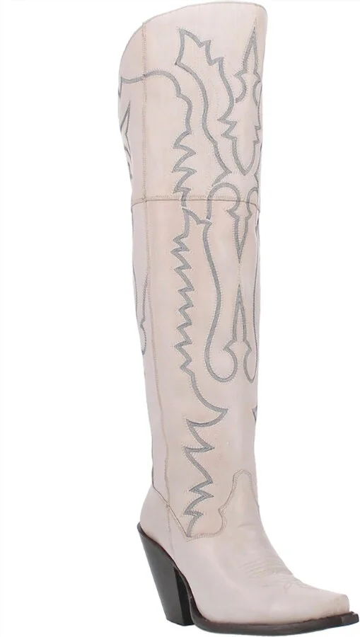 Loverly Leather Boot In White
