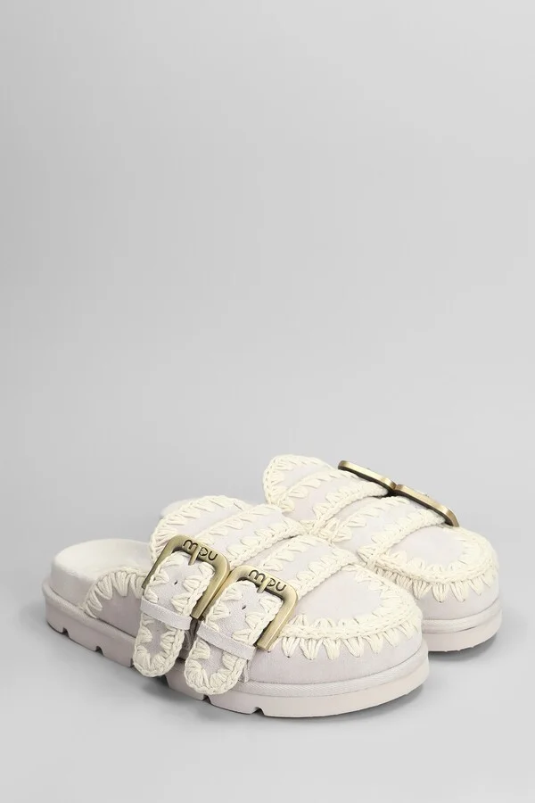 Low Bio Sabot Slipper-mule In Grey Suede - Image 2