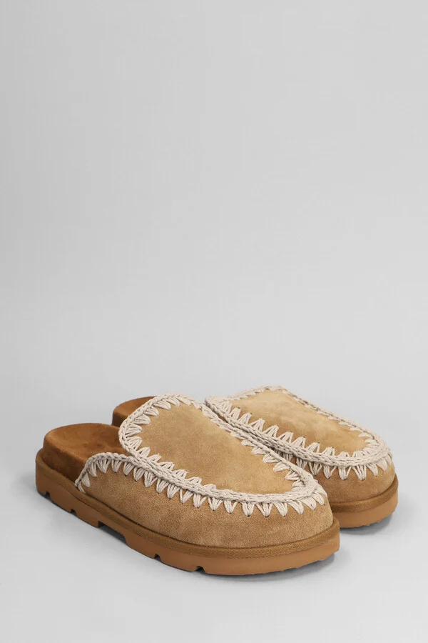 Low Bio Sabot Slipper-mule In Leather Color Suede - Image 2