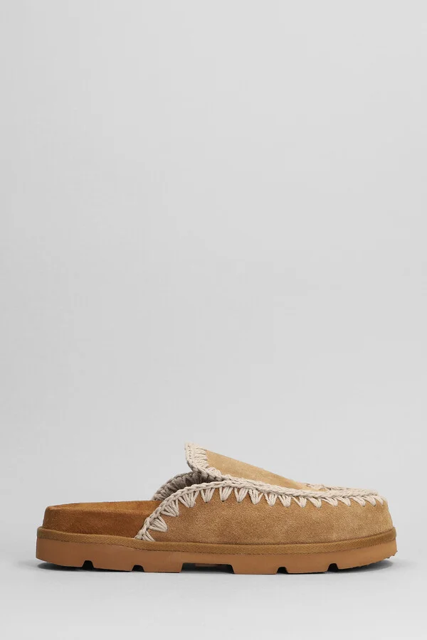Low Bio Sabot Slipper-mule In Leather Color Suede