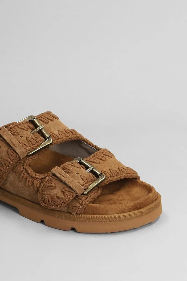 Low Bio Sandal Flats In Leather Color Suede - Image 5