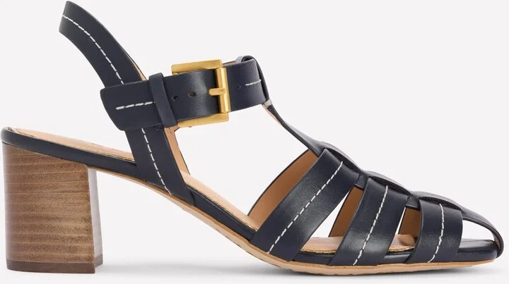 Low Block Fisherman Sandals, Navy
