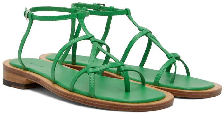 LOW CLASSIC Green Middle Strap Sandals - Image 4