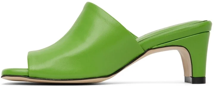 LOW CLASSIC Green Slide Heeled Sandals - Image 3