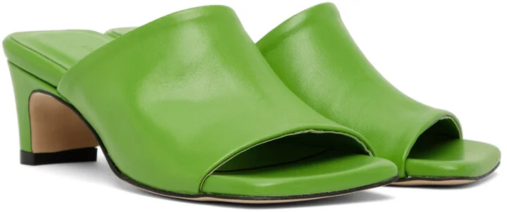 LOW CLASSIC Green Slide Heeled Sandals - Image 4