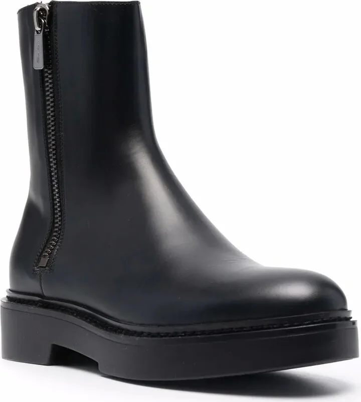 Low-Heel Leather Boots - Image 2