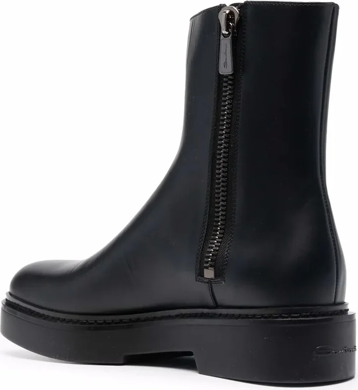 Low-Heel Leather Boots - Image 3