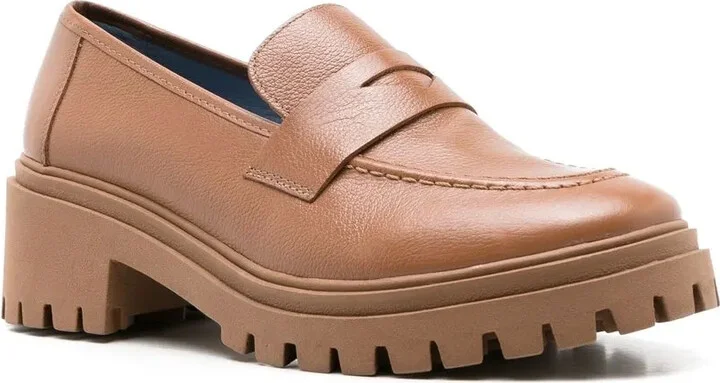 Low-Heeled Leather Loafers - Image 2