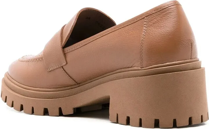 Low-Heeled Leather Loafers - Image 3
