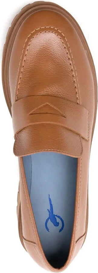 Low-Heeled Leather Loafers - Image 4