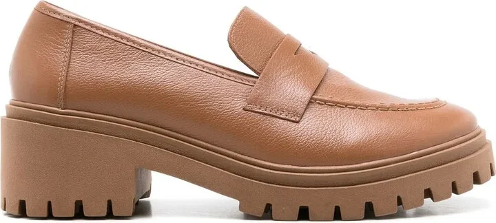 Low-Heeled Leather Loafers