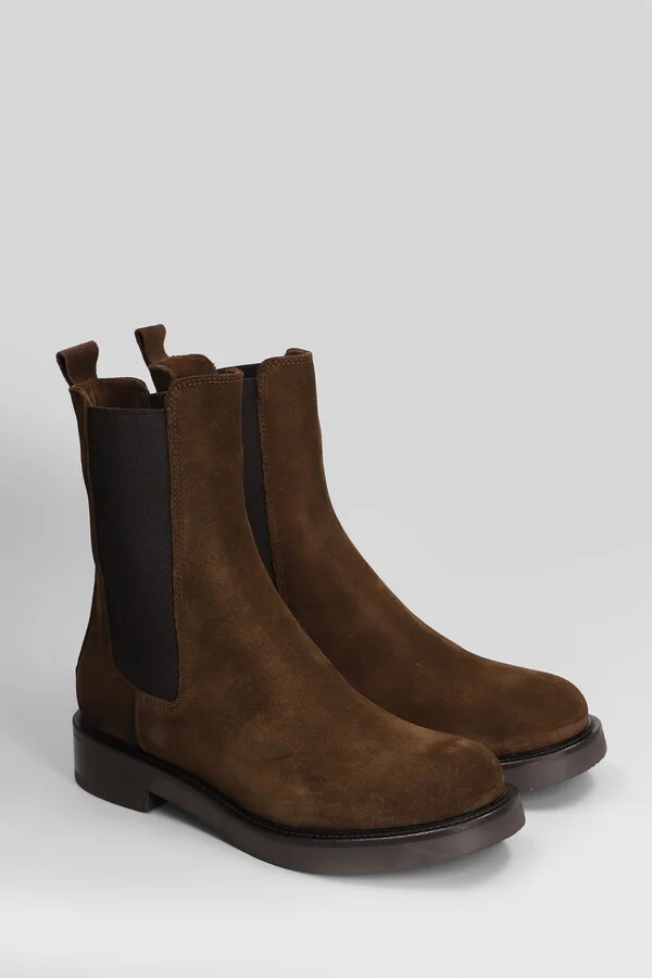 Low Heels Ankle Boots In Leather Color Suede - Image 2