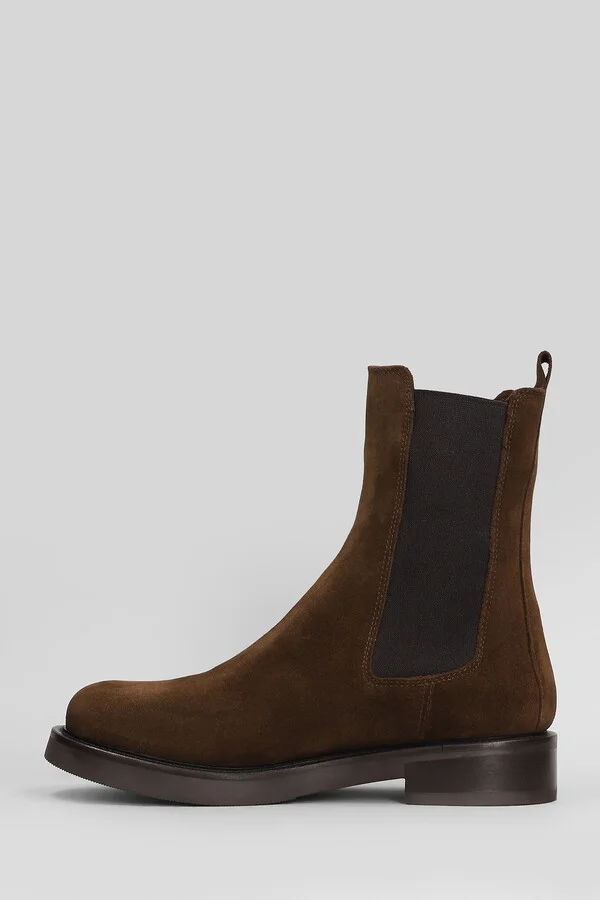 Low Heels Ankle Boots In Leather Color Suede - Image 3