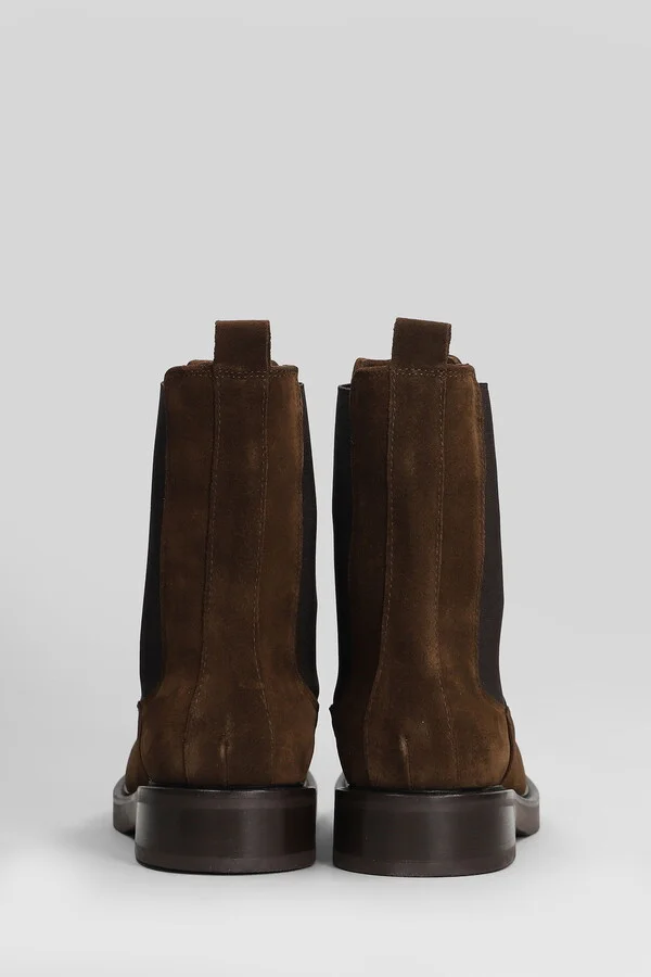 Low Heels Ankle Boots In Leather Color Suede - Image 4