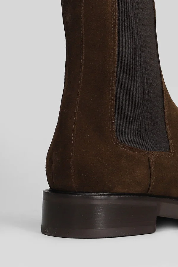 Low Heels Ankle Boots In Leather Color Suede - Image 5