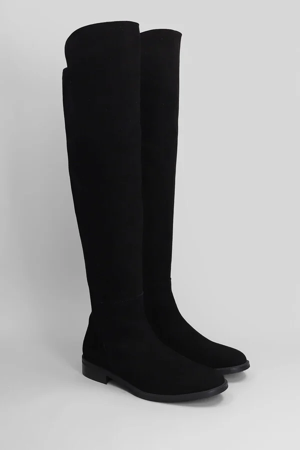 Low Heels Boots In Black Suede - Image 2