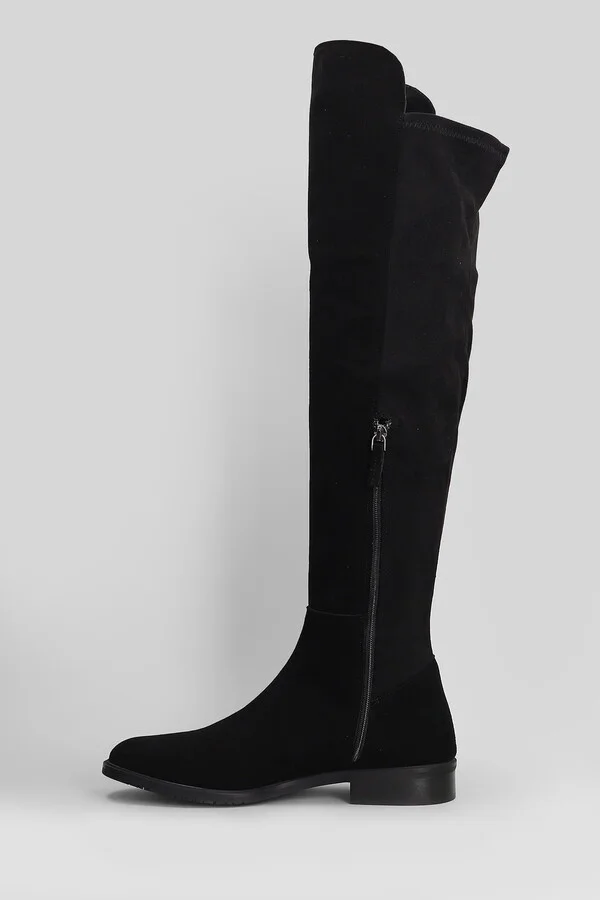 Low Heels Boots In Black Suede - Image 3