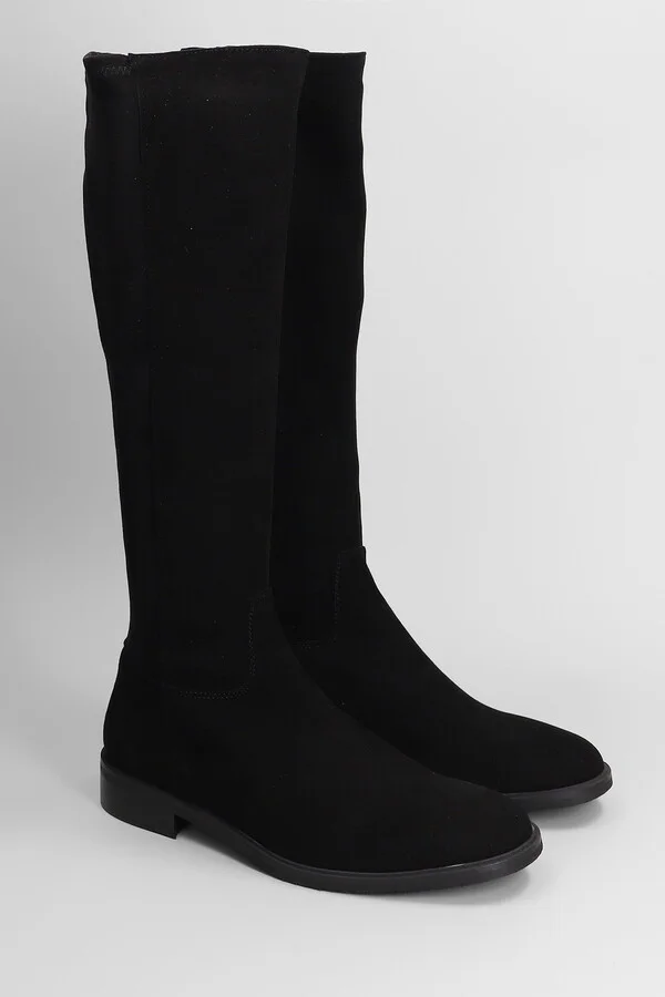 Low Heels Boots In Black Suede - Image 2