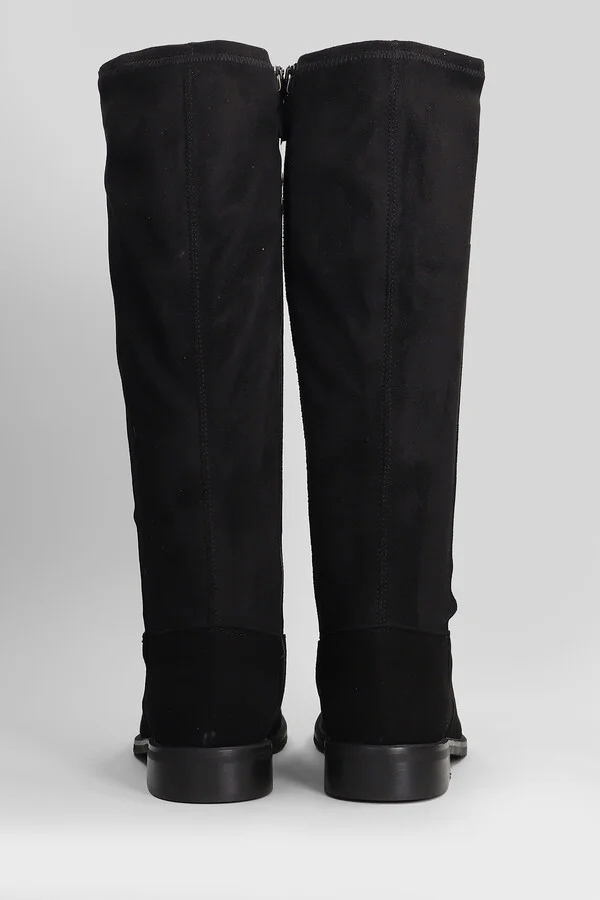 Low Heels Boots In Black Suede - Image 4