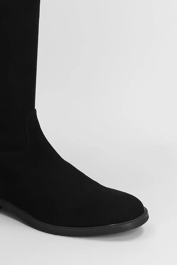 Low Heels Boots In Black Suede - Image 5