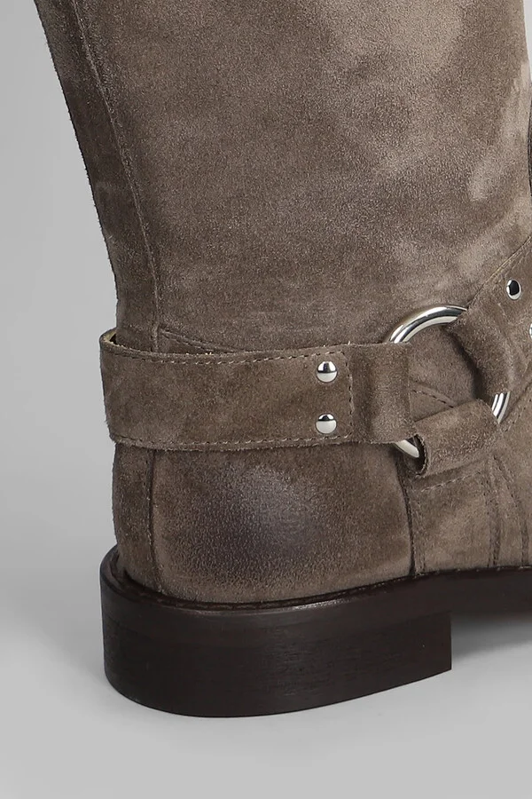 Low Heels Boots In Taupe Suede - Image 5