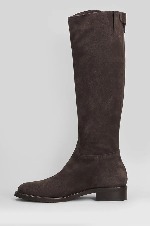 Low Heels Boots In Taupe Suede - Image 3