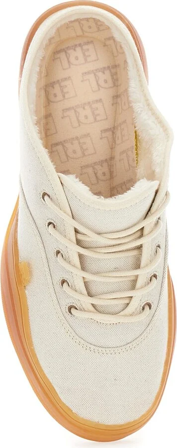 'low Skate Mule' White Low Top Sneakers With Contrasting Sole In Cotton Man - Image 4