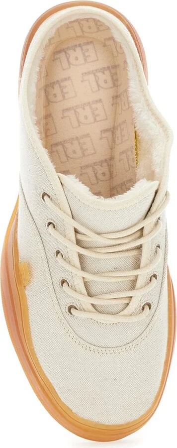 'Low Skate Mule' White Low Top Sneakers With Contrasting Sole In Cotton Man - Image 4