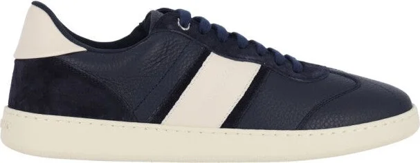 Low-Top Blue Calfskin Sneakers